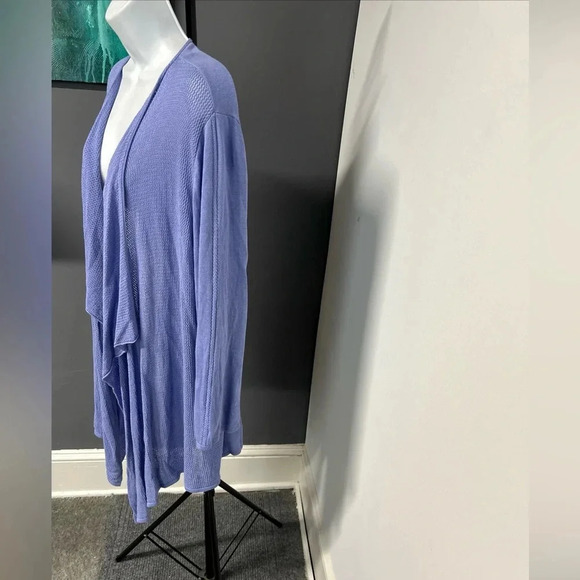 Emaline Women’s 2X  Purple Open Front Topper Cardigan Waterfall Semi Sheer - Picture 4 of 10